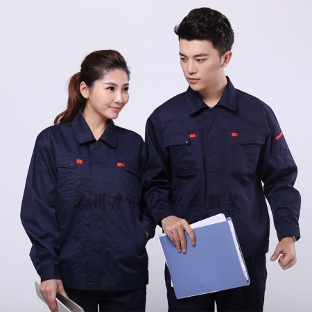 清灰拼银灰全棉春秋季工作服AC06-2